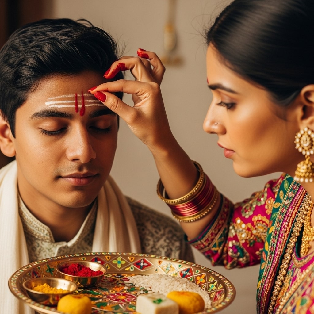 Traditional Tilak Ceremony Moment