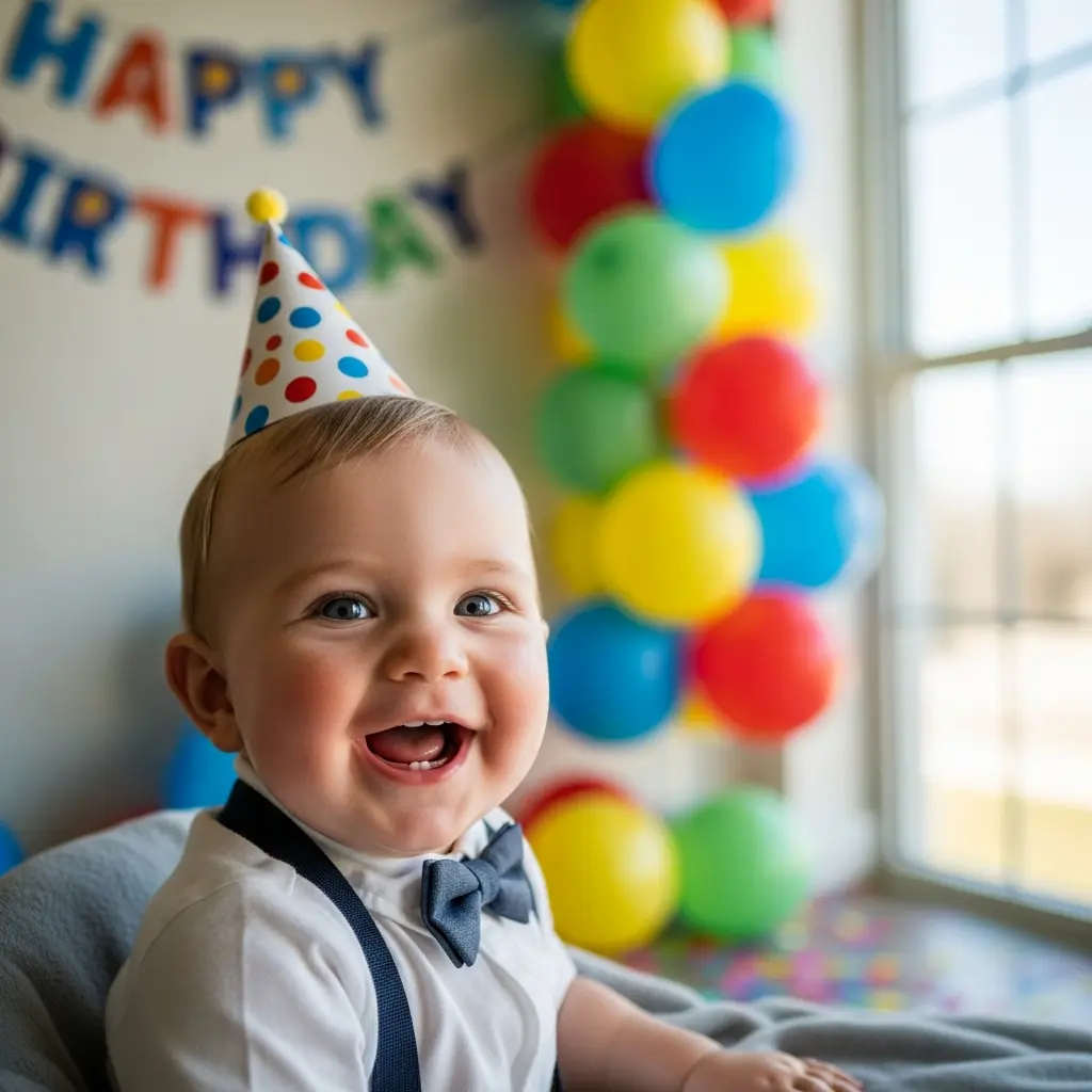 happy baby during milestone moment