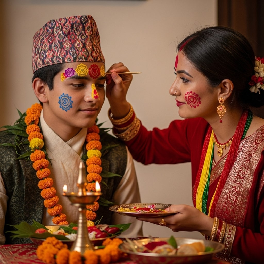 Nepali Bhai Tika Seven Colors