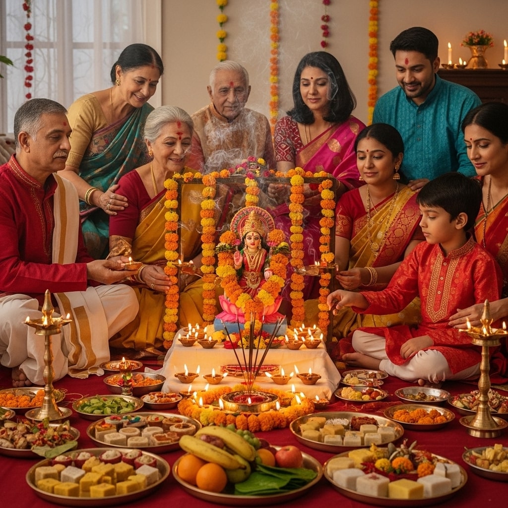 Family Lakshmi Puja Celebration