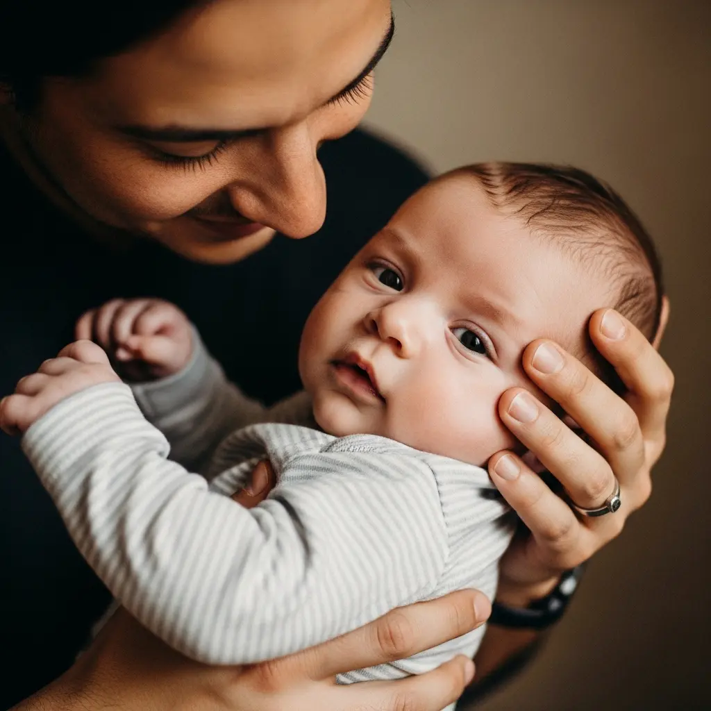 baby being held by parent