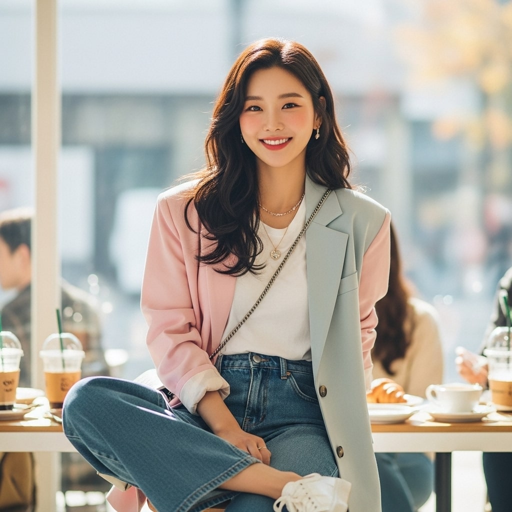 cheerful Korean romantic comedy aesthetic