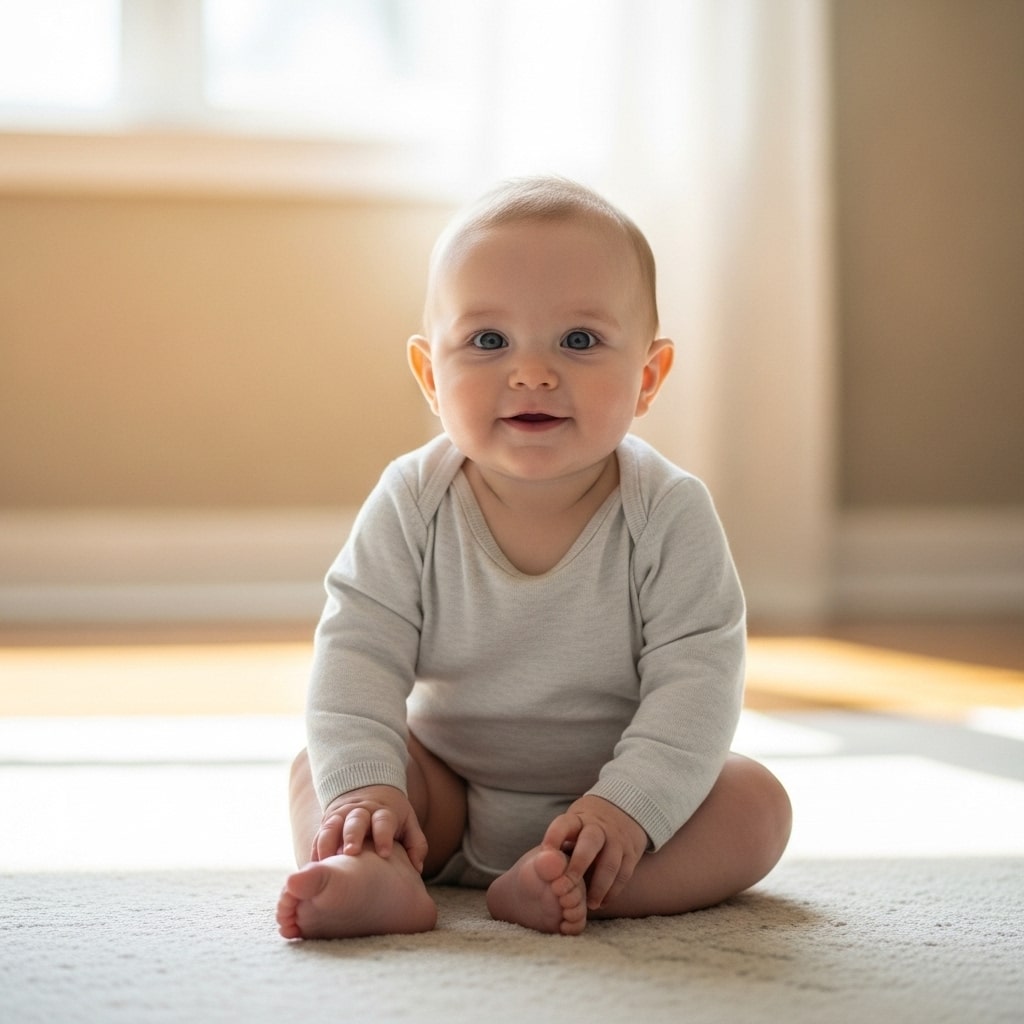 baby sitting up independently for first time
