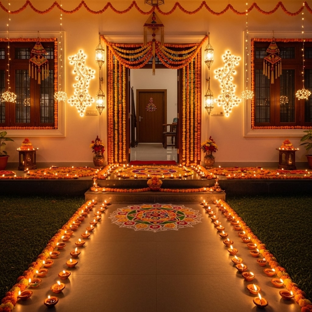 Decorated Home Entrance