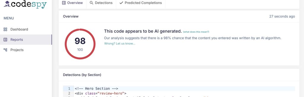 ai detector for coding