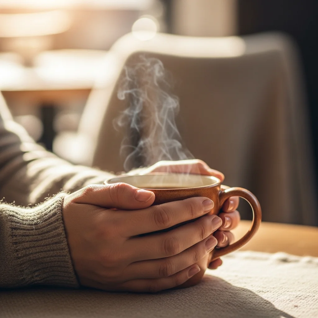 Holding Warm Coffee