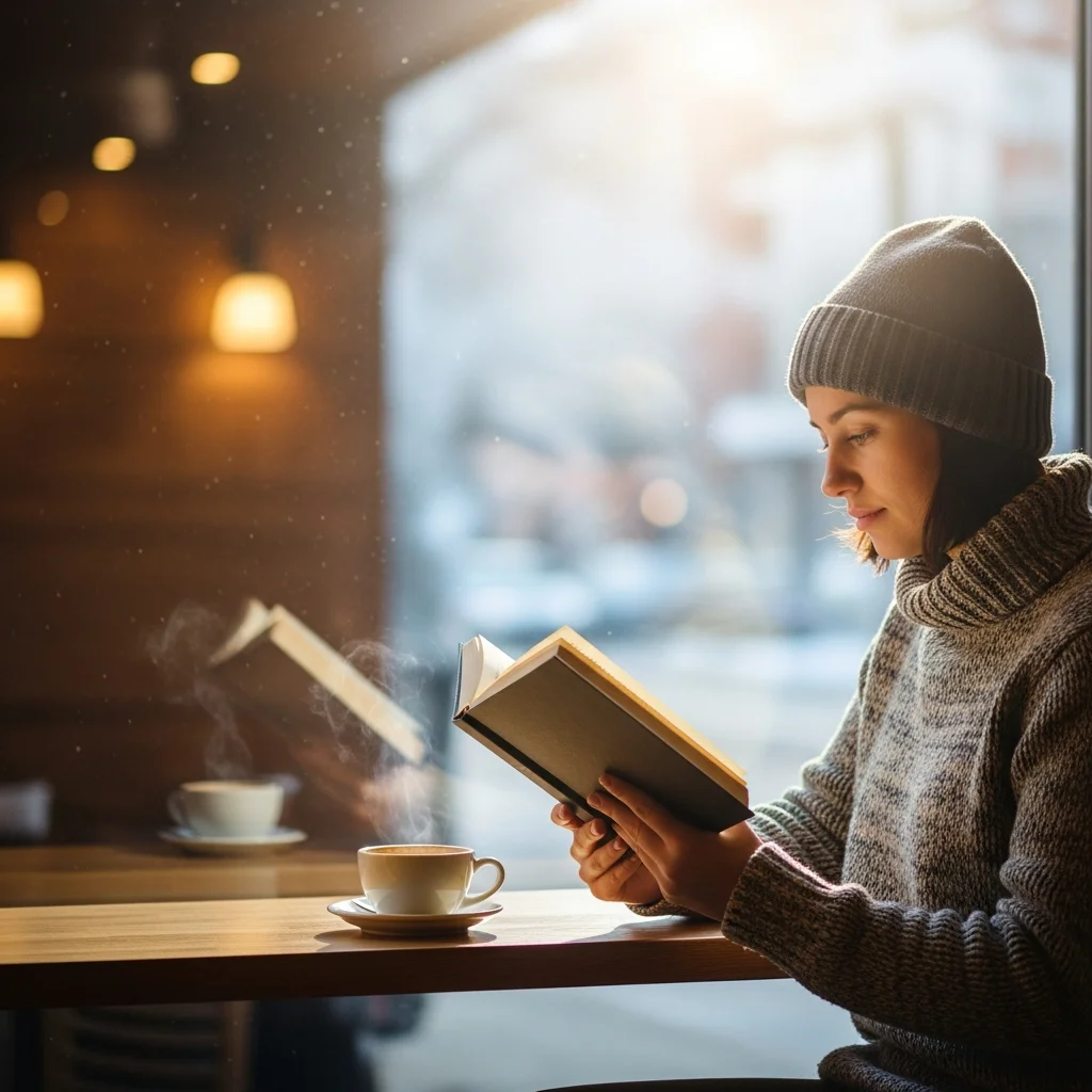 Reading in Cafe Corner