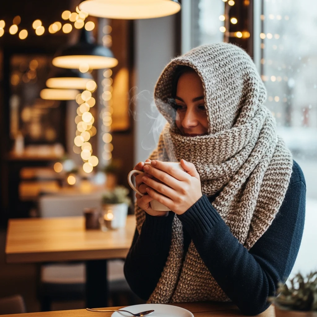 Wrapped in Scarf Warmth
