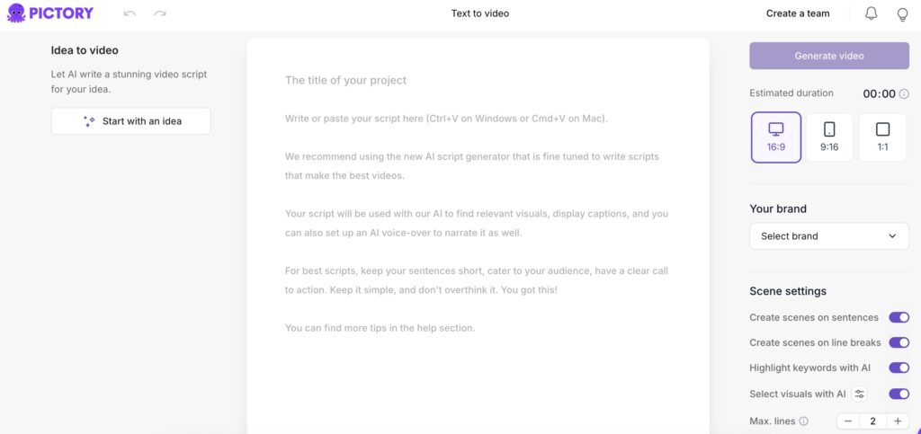 pictory ai text to video
