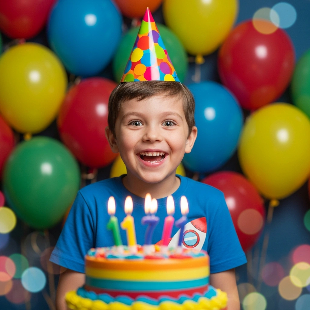 Birthday Child with Cake