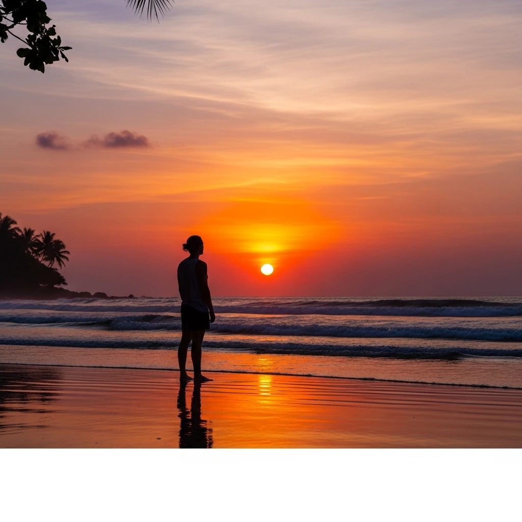 Beach Sunset Silhouette