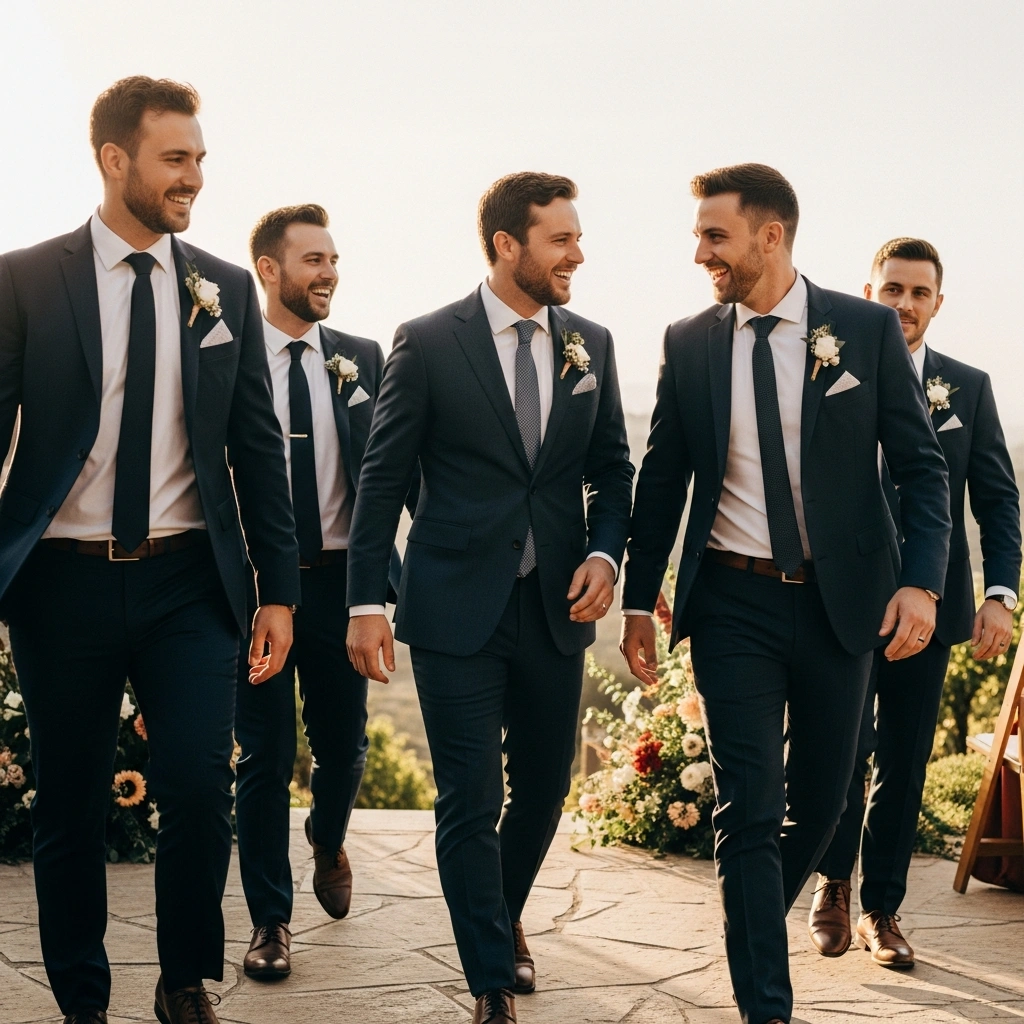 Groomsmen Action Shot