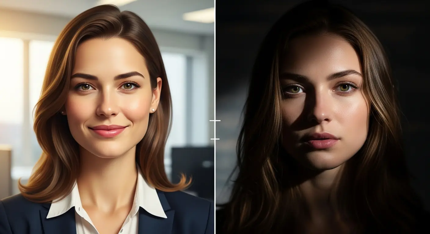Split screen comparison showing Adobe Firefly and Midjourney generated images side by side
