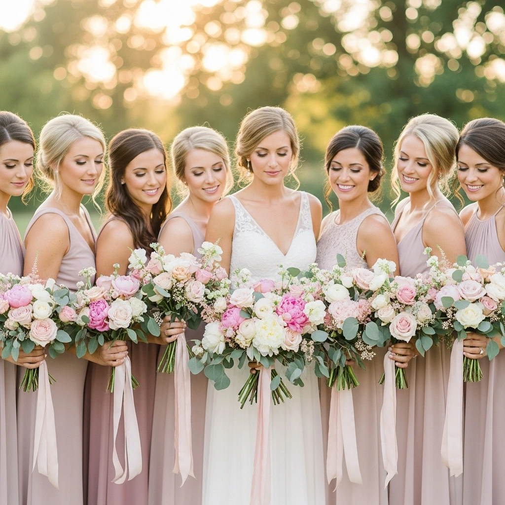 Bridesmaids with Bouquets