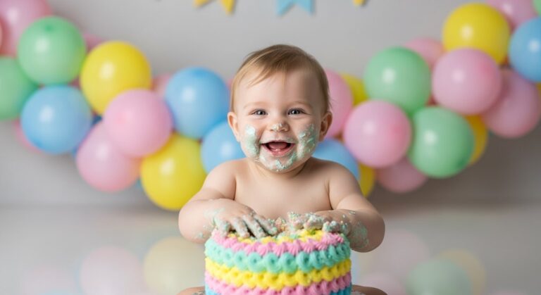 12 First Birthday Gemini AI Prompts for Cake Smash Photos