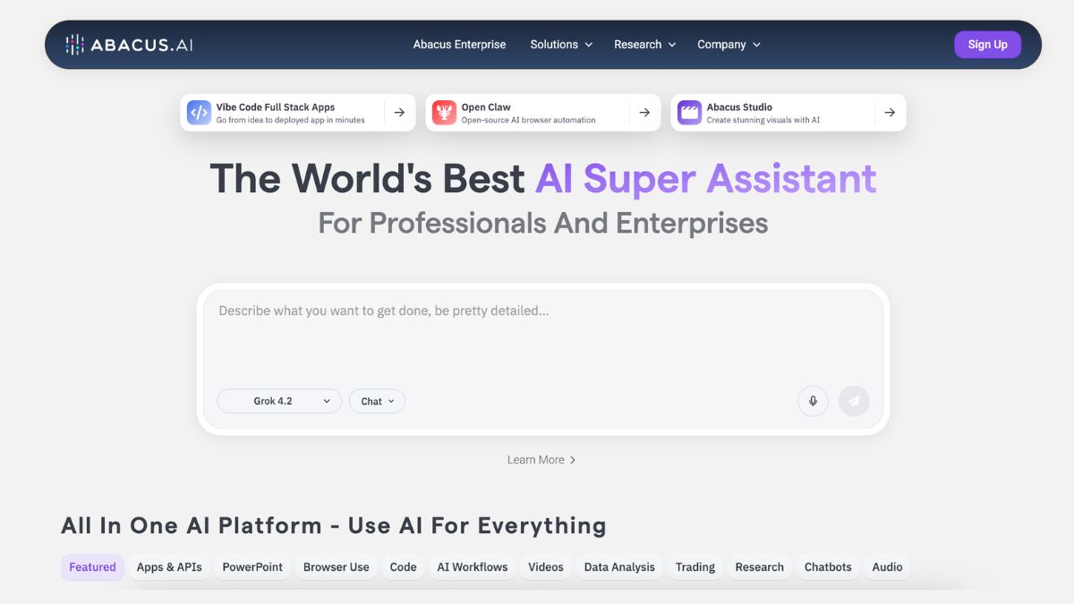 Abacus AI is a user friendly work automation platform