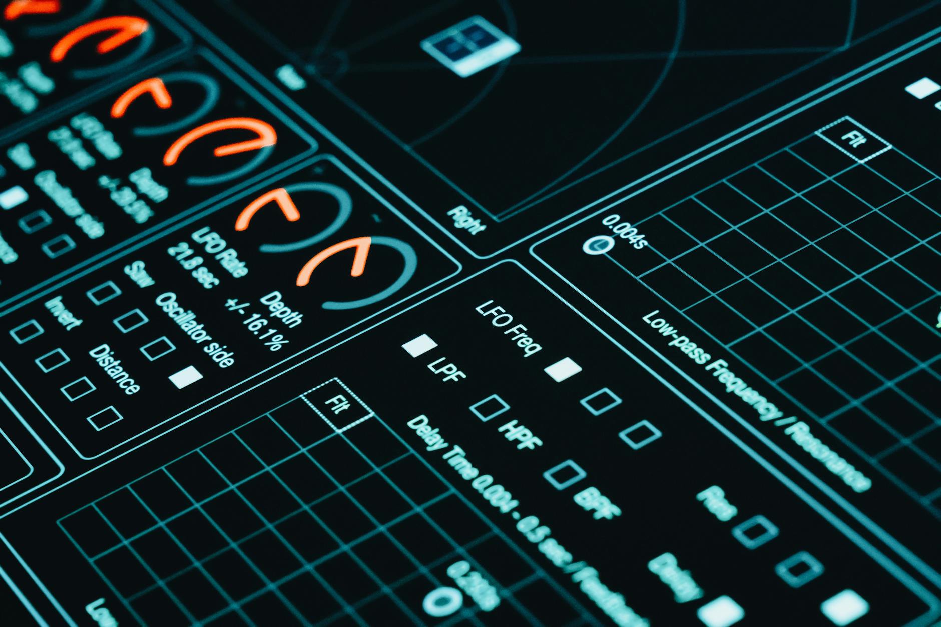 Close-up of a digital interface showcasing futuristic graphs and data analytics in low light. — pijushsaha.com