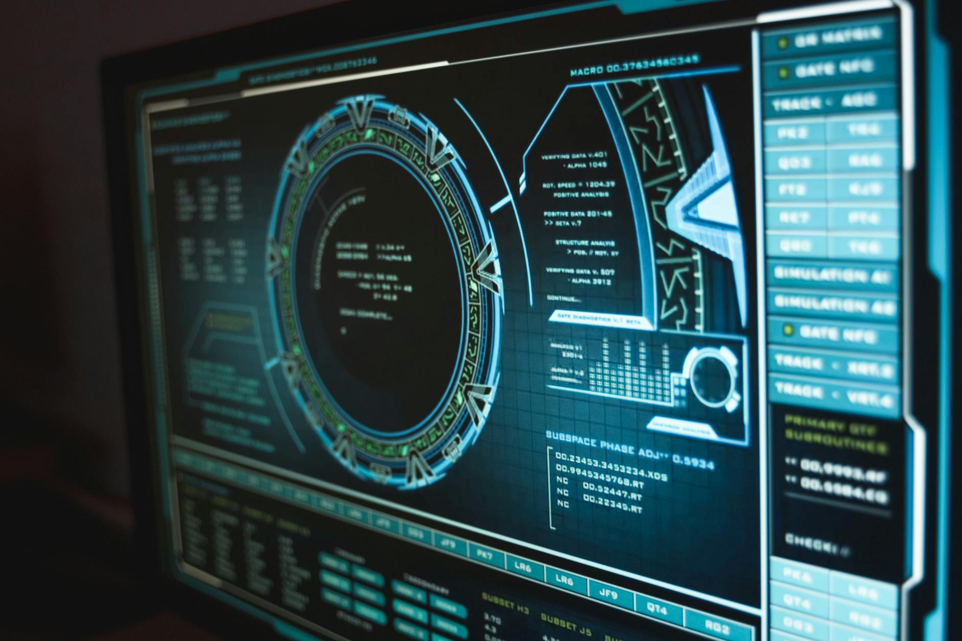 Close-up view of a high-tech computer interface displaying cyber security data, enhancing digital protection. — pijushsaha.com