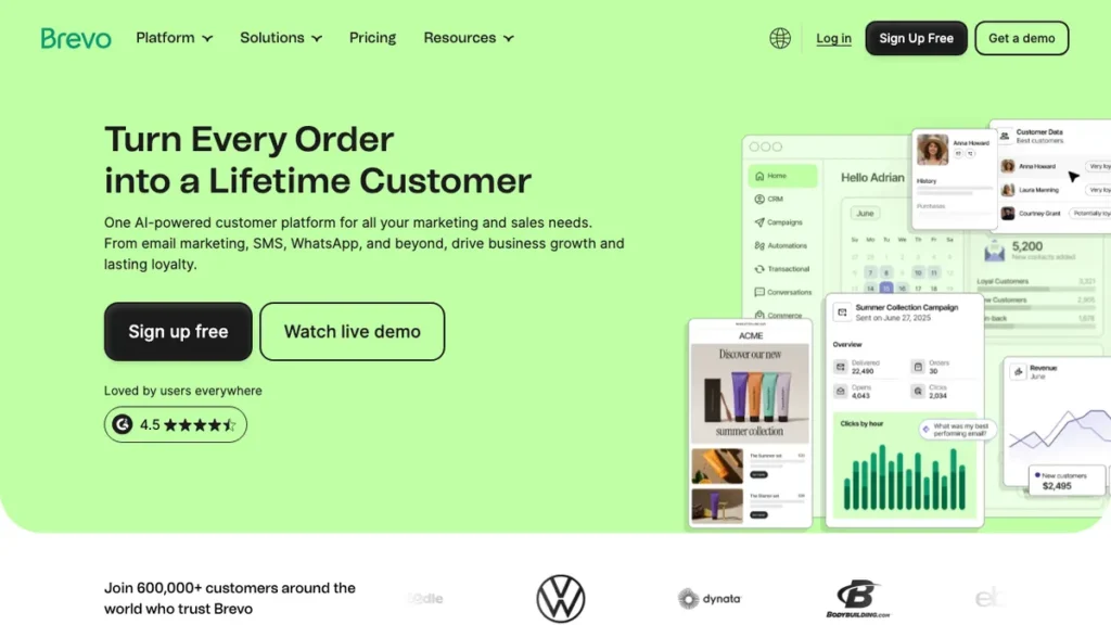 Brevo homepage screenshot