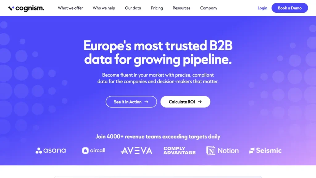 Cognism homepage screenshot