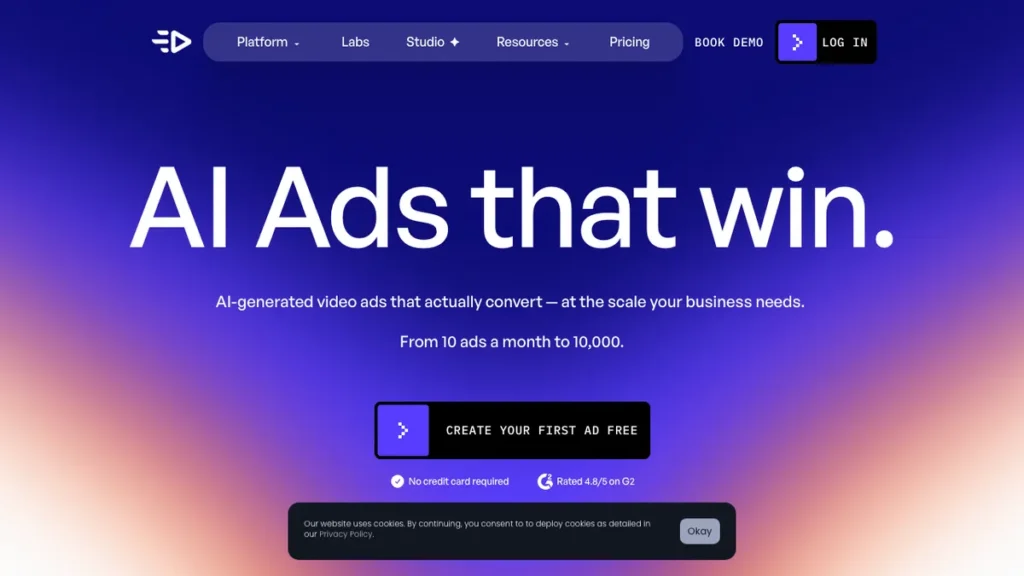 Creatify homepage screenshot