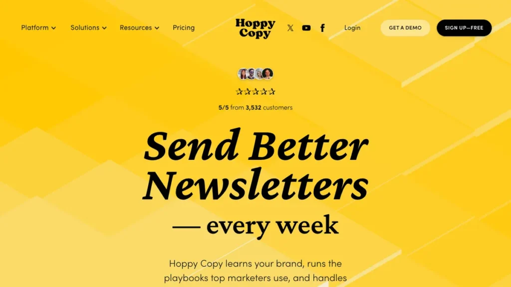 Hoppy Copy homepage screenshot