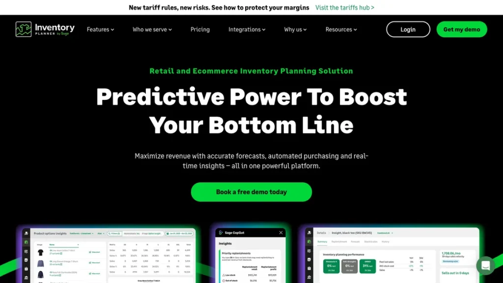 Inventory Planner homepage screenshot