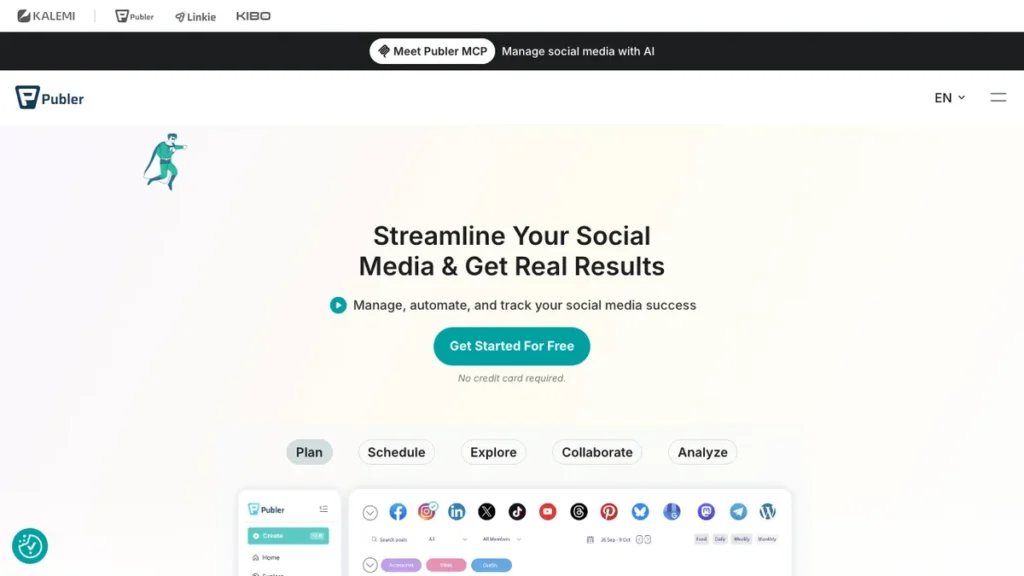 Publer homepage screenshot
