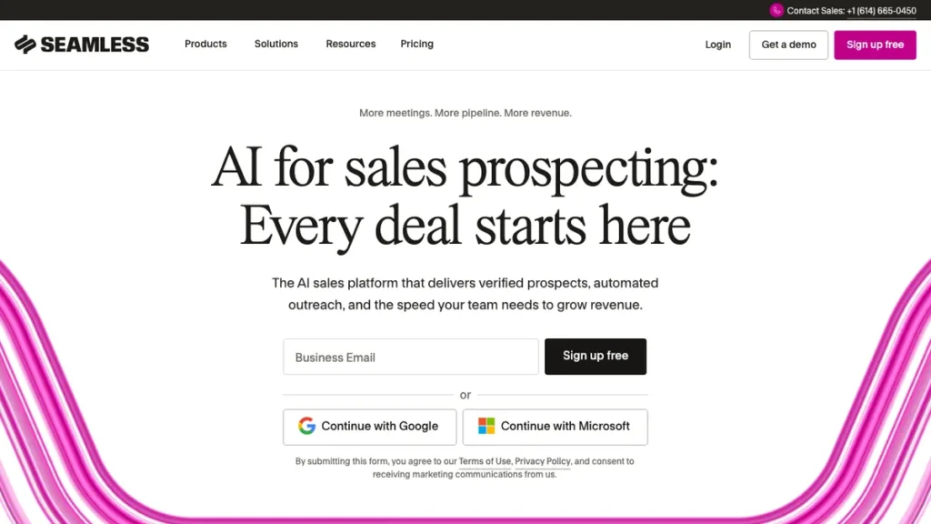 Seamless.AI homepage screenshot