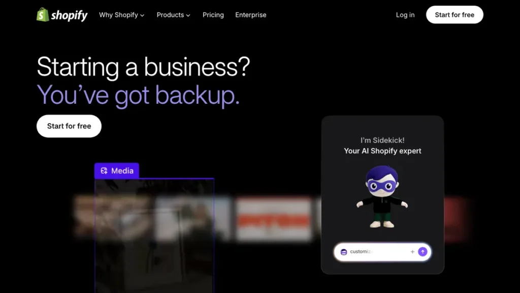 Shopify Magic homepage screenshot