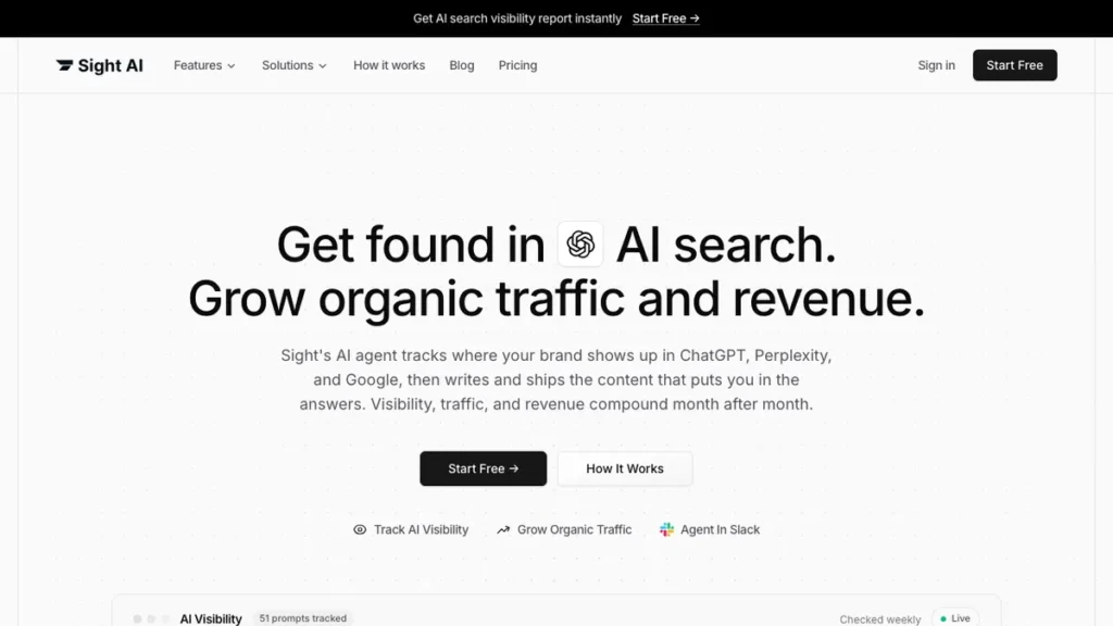 Sight AI homepage screenshot