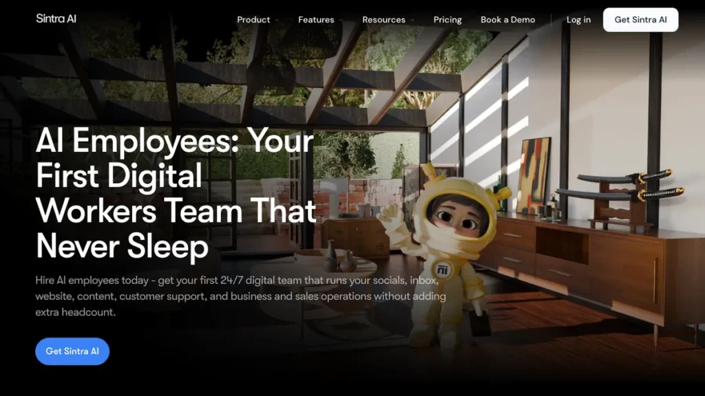 Sintra AI homepage screenshot
