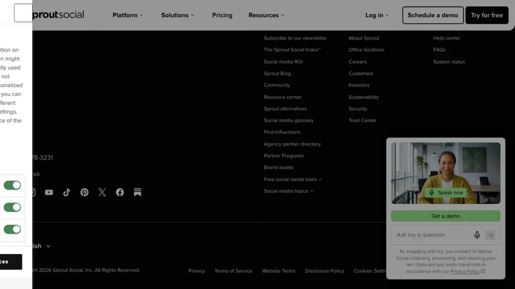 Sprout Social homepage screenshot