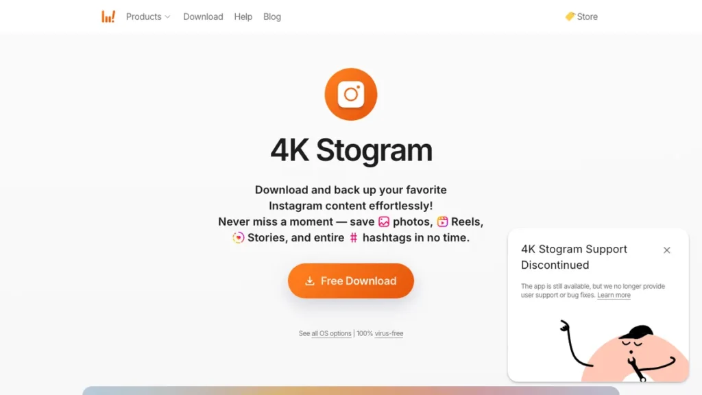 4K Stogram homepage screenshot