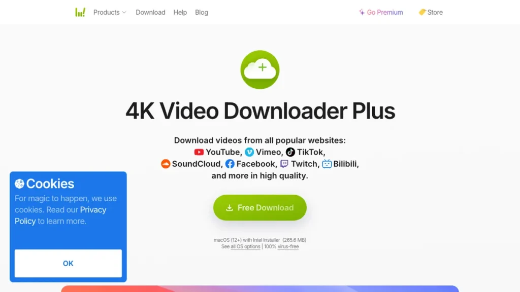 4K Video Downloader homepage screenshot