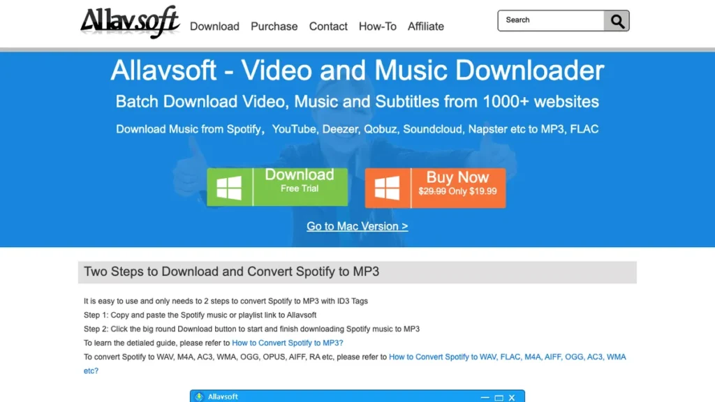 Allavsoft homepage screenshot