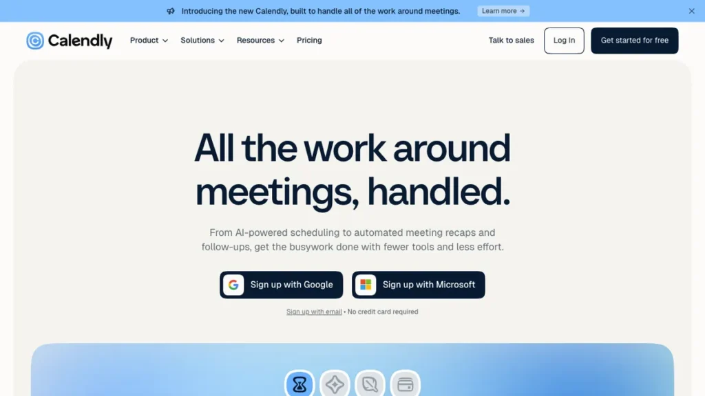 Calendly homepage screenshot
