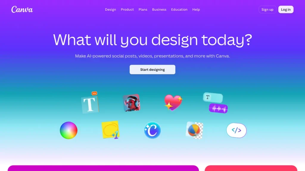 Canva homepage screenshot
