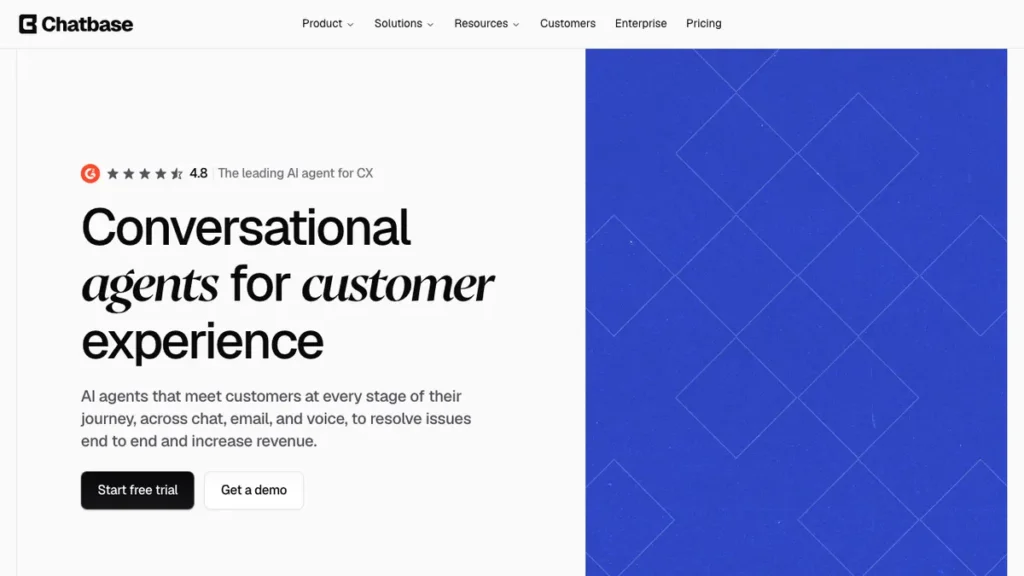 Chatbase homepage screenshot