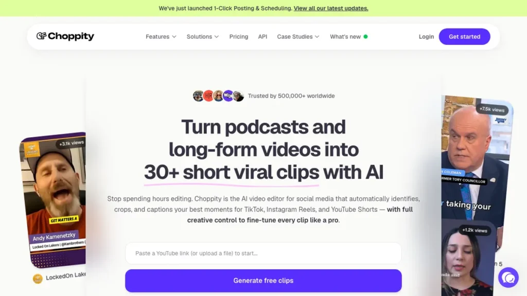 Choppity homepage screenshot
