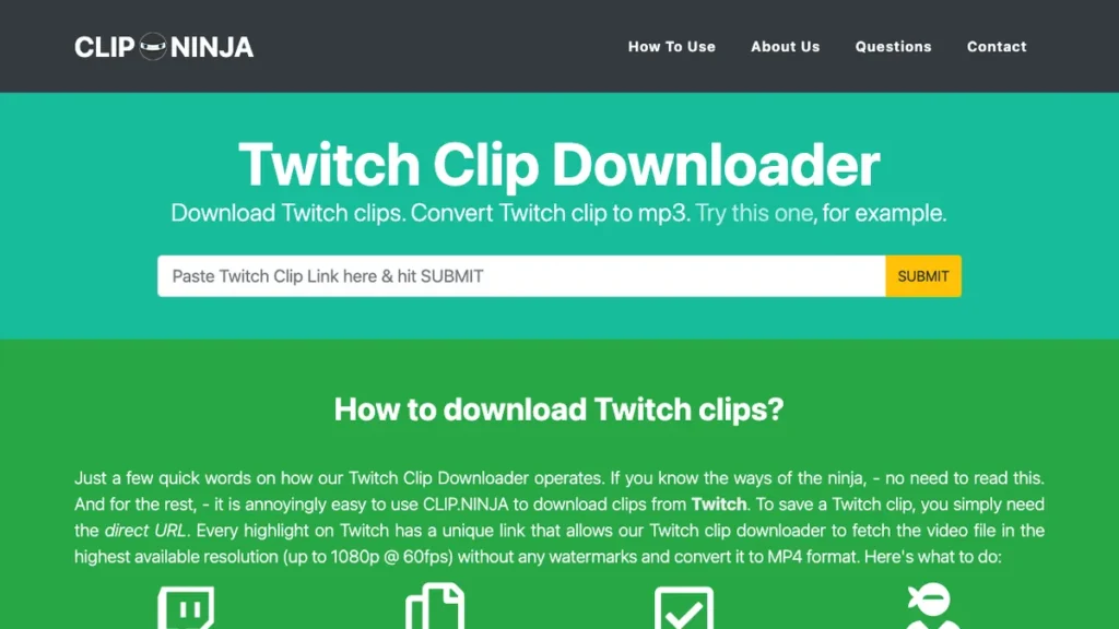 Clip.Ninja homepage screenshot