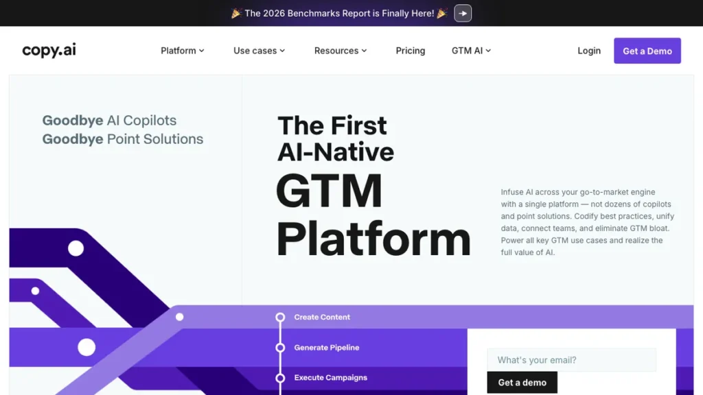 Copy.ai homepage screenshot