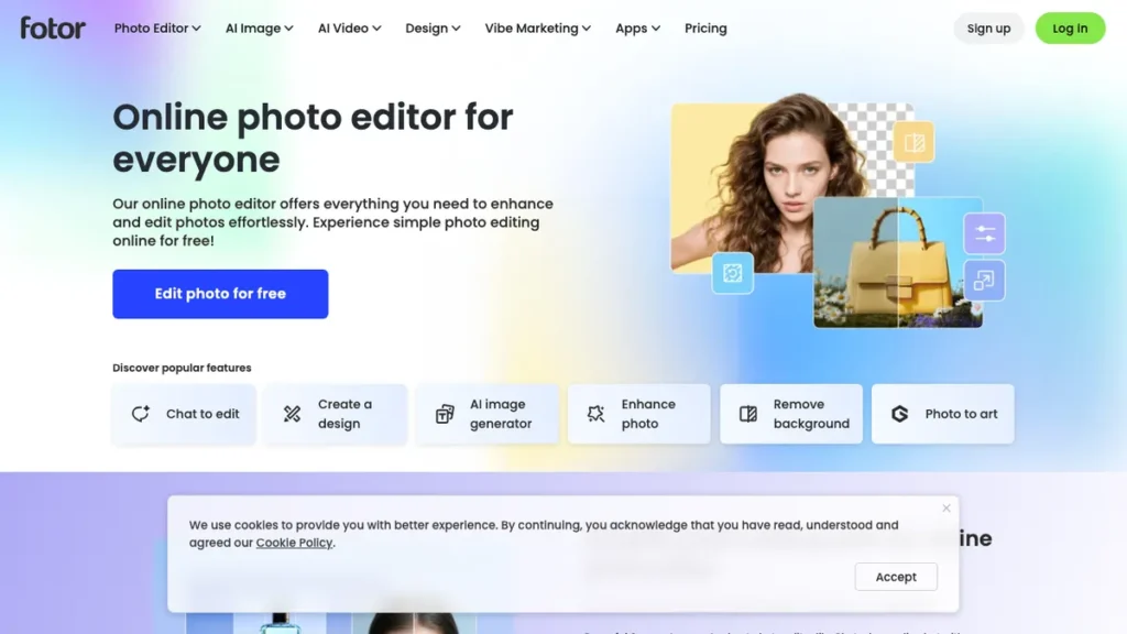 Fotor homepage screenshot