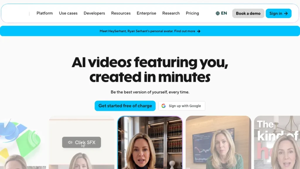 HeyGen homepage screenshot