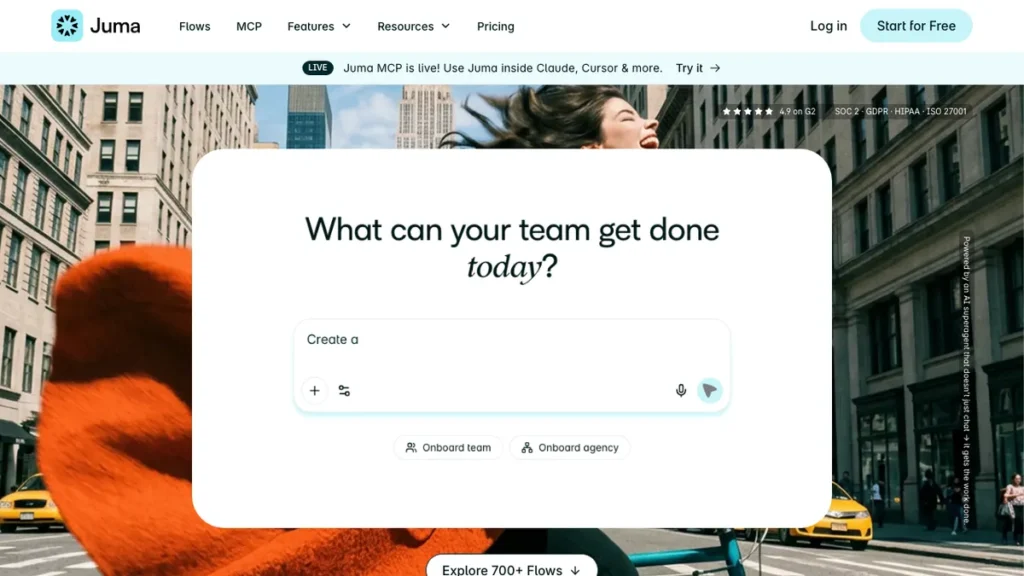 Juma homepage screenshot