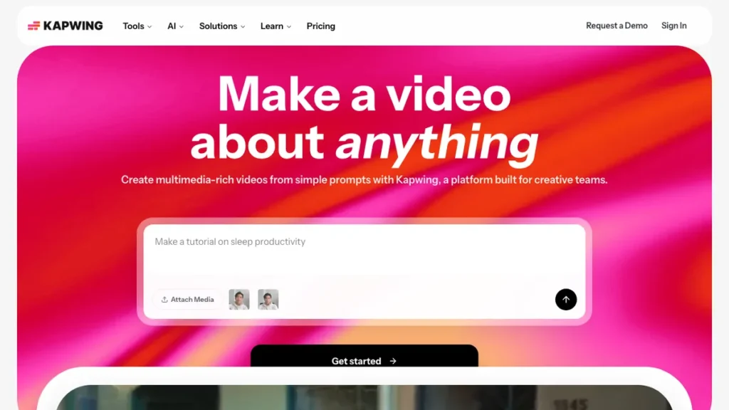 Kapwing homepage screenshot