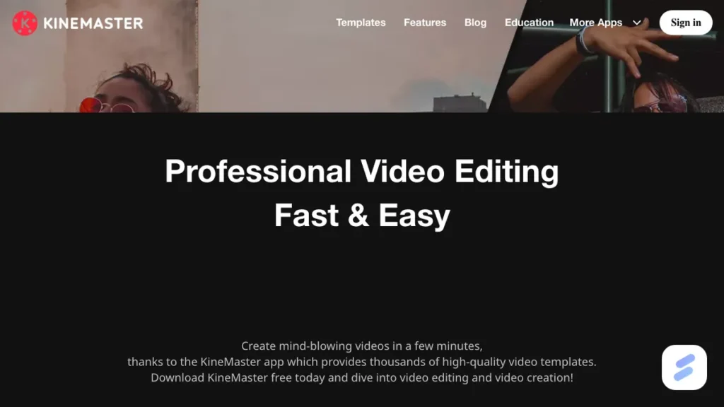 KineMaster homepage screenshot