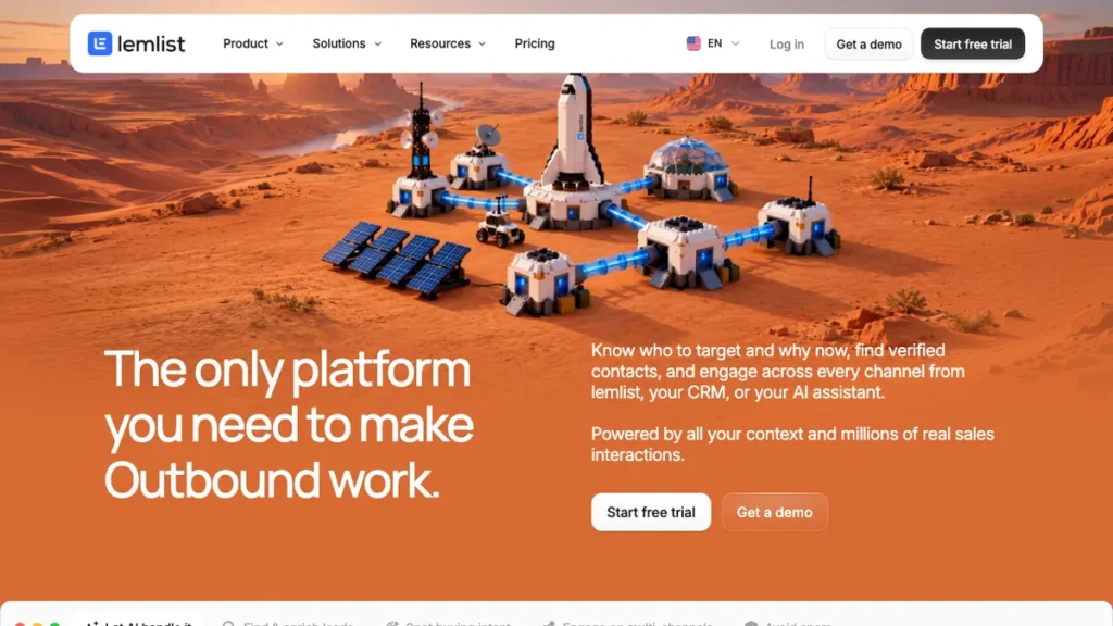 Lemlist homepage screenshot