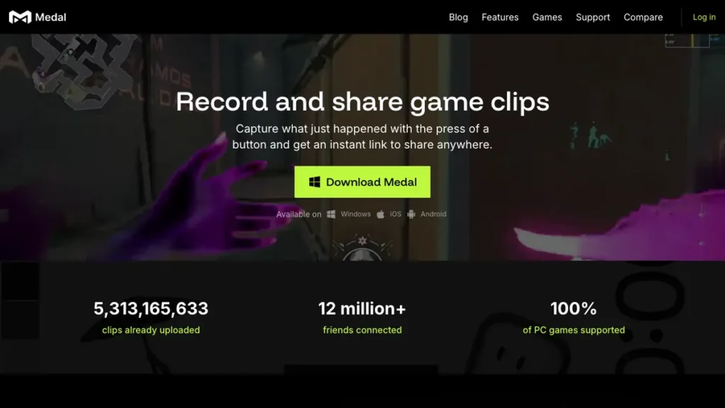Medal.tv homepage screenshot