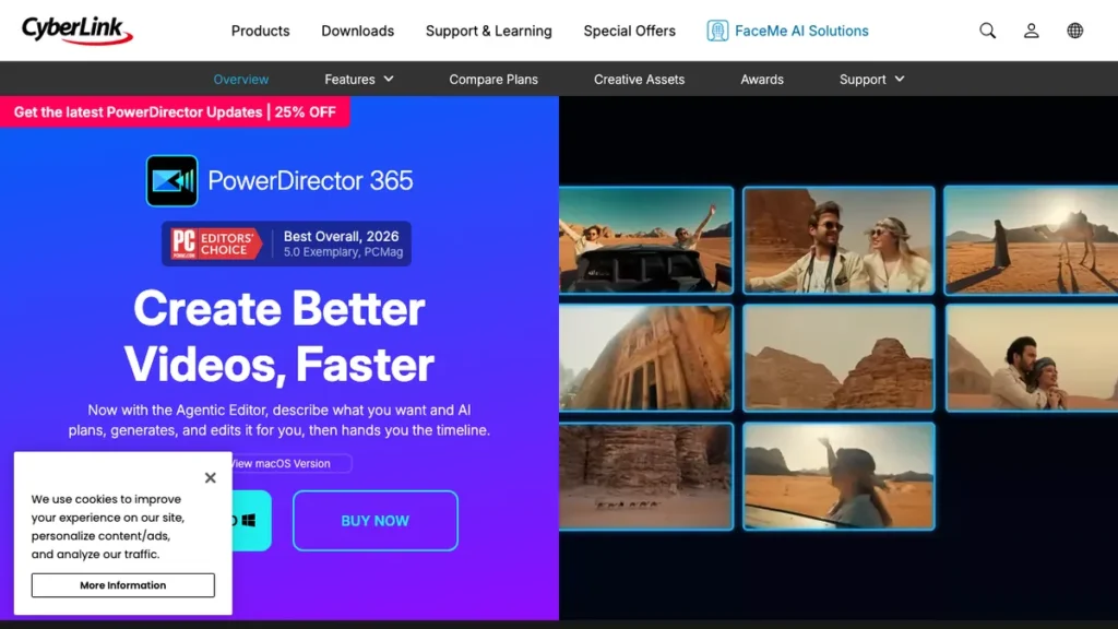 PowerDirector homepage screenshot